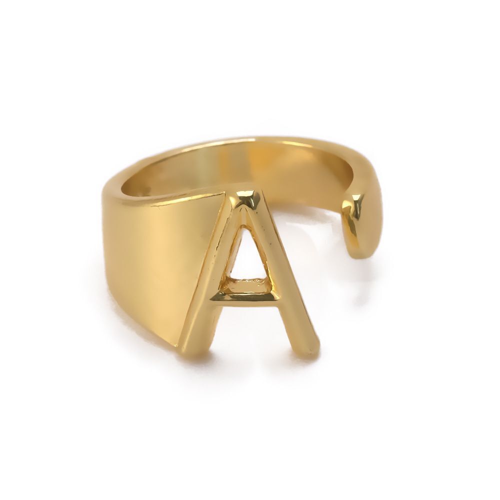 Wholesale English Letter Ring Open Adjustable Ring ACC-RS-TuCai001