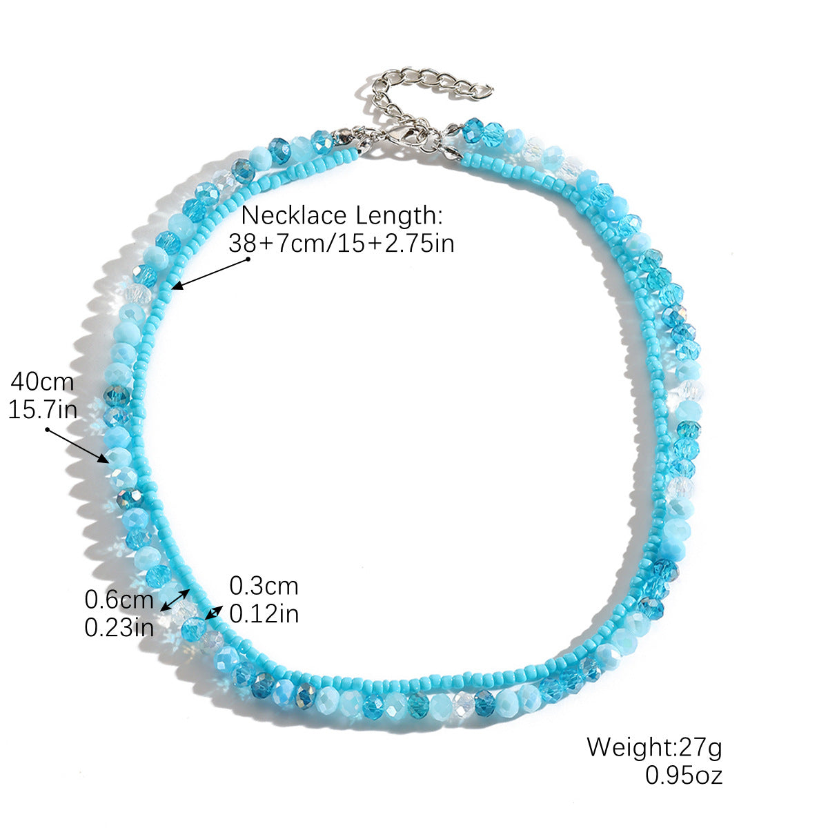 Wholesale Simple Bead Necklace Light Luxury  Crystal Necklace