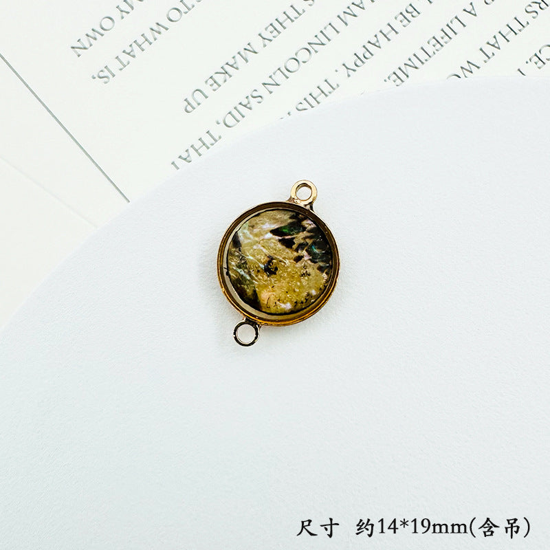 Wholesale Trendy Geometric Shell Pendant Copper Electroplated DIY Jewelry Accessory For Layering Necklaces Boutique Resale