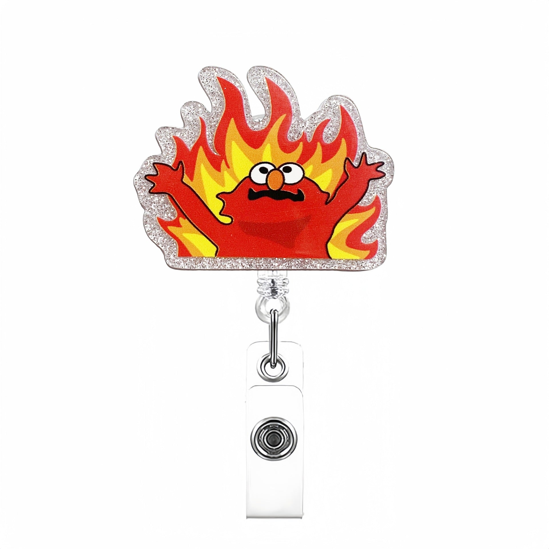 Wholesale Acrylic Badge Reel Keychain with Fun Pattern