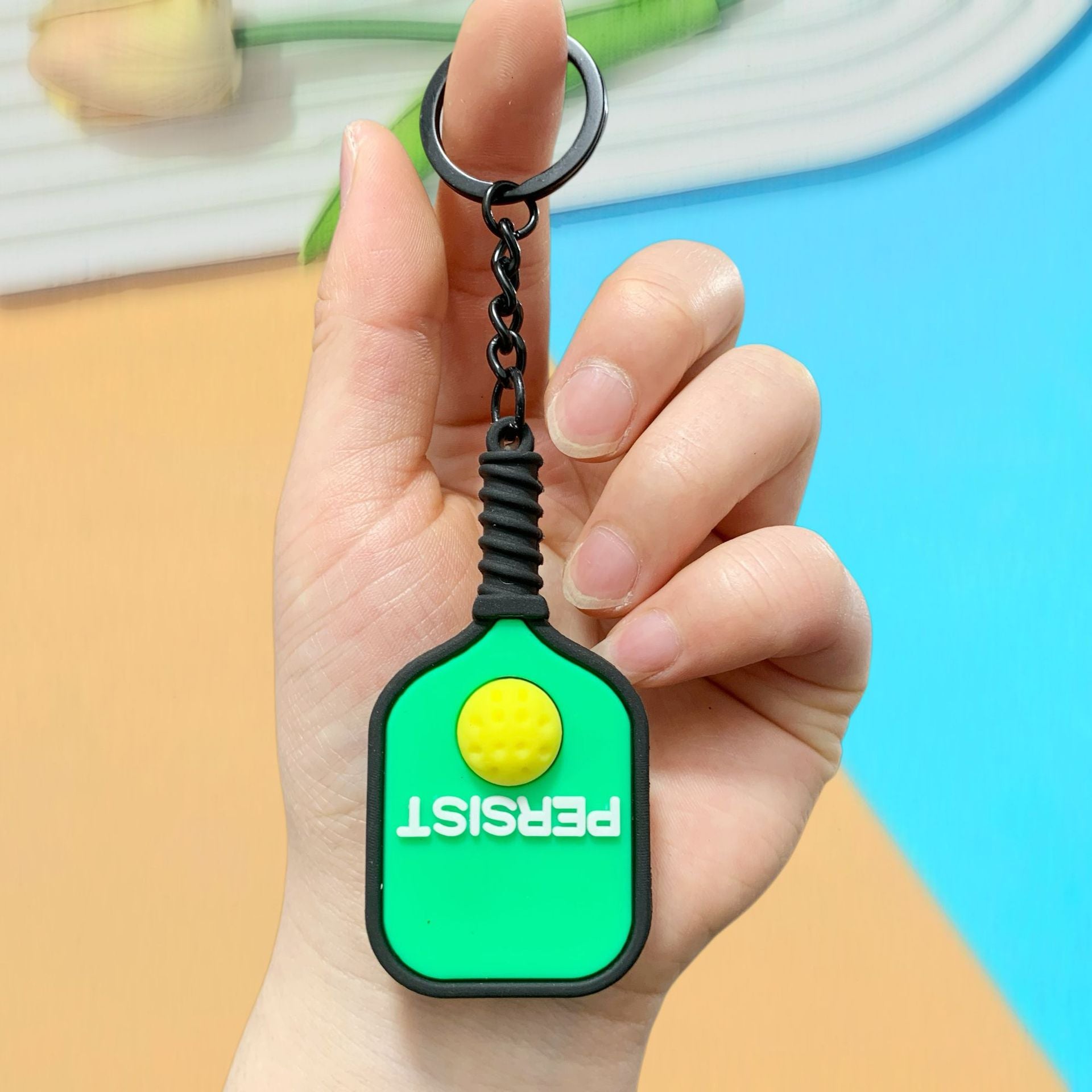 Wholesale Pickleball Racket Keychain Cartoon Bag Charm Sports Souvenir Accessory