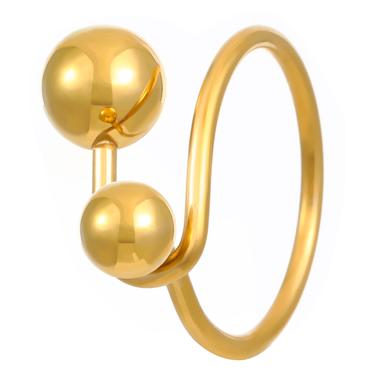 Wholesale small large ball stainless steel ring  accessories jewelry