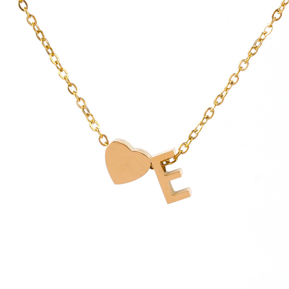 Wholesale 18K Gold Titanium Steel Letter Love Necklace ACC-NE-FeiLing004