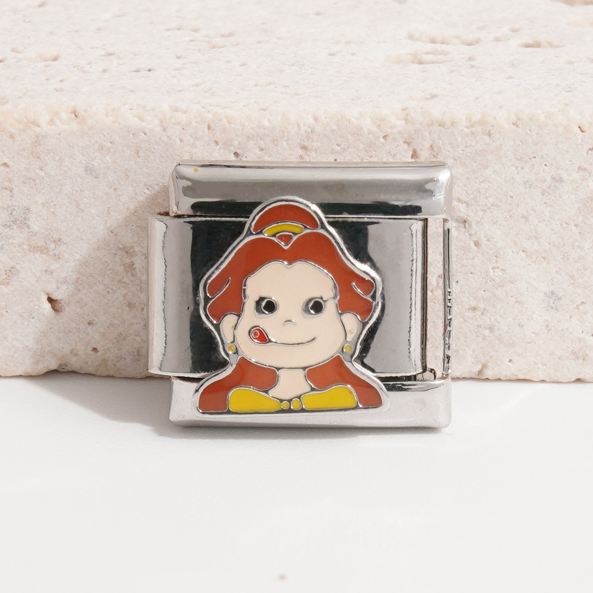 Wholesale 10pcs Italian charm bracelet 9 facial mask DIY splicing stainless steel com posable bracelet