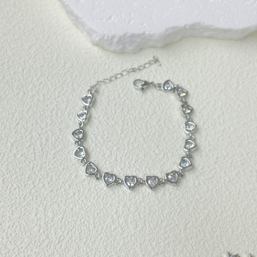 Wholesale  Plated 18K Flower Love Five-pointed Star Zircon Bracelet