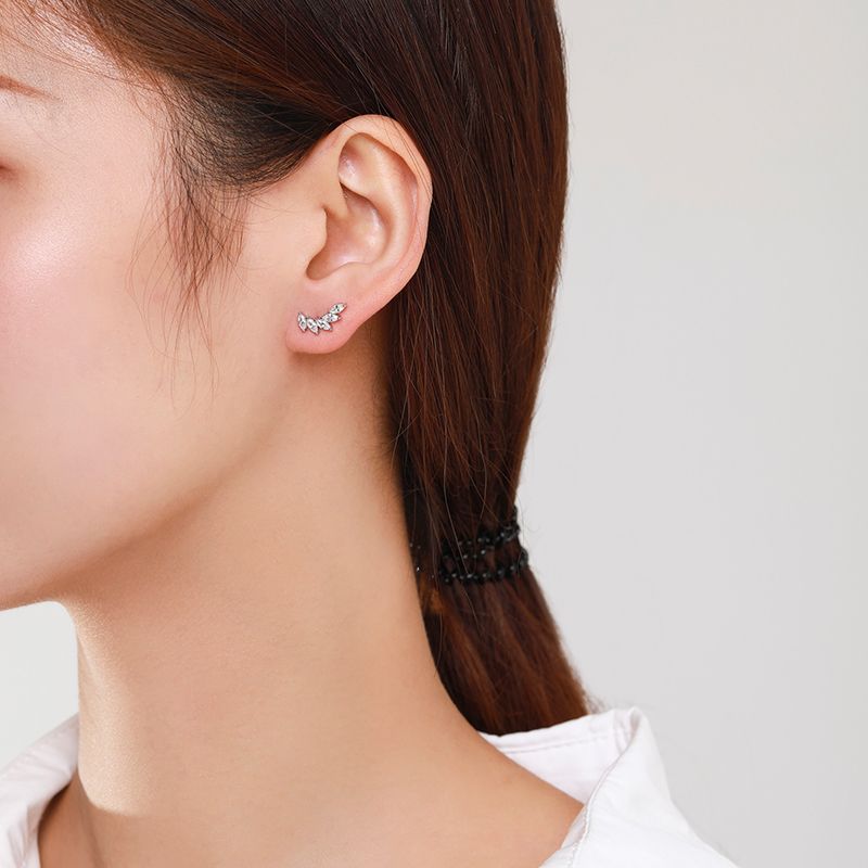 Wholesale s925 Silver Feather Wing Earrings