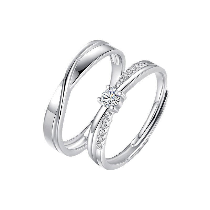 Wholesale 925 sterling silver light luxury style diamond ring