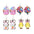 Wholesale 4pcs/set small egg bunny pattern Easter earrings