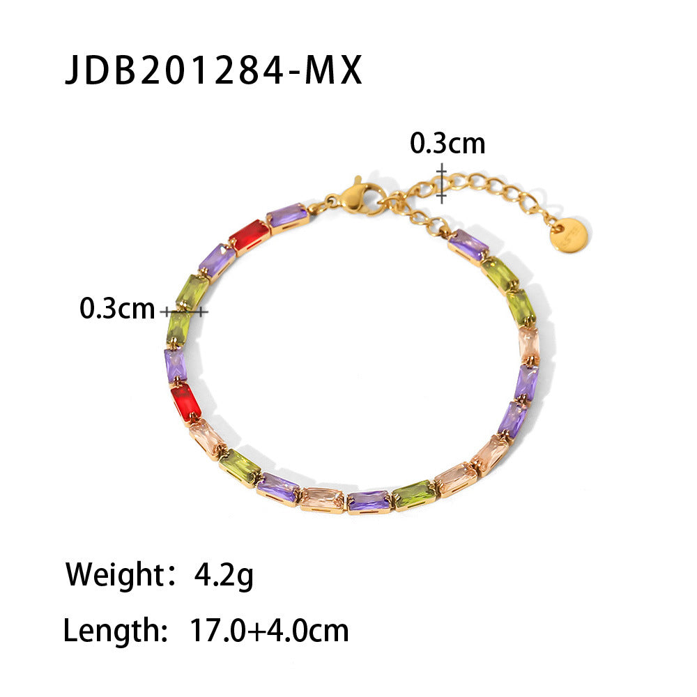 Wholesale 18K Gold Plated Bracelet Stainless Steel Bracelets Inlaid Zircon Jewelry ACC-BT-JD004