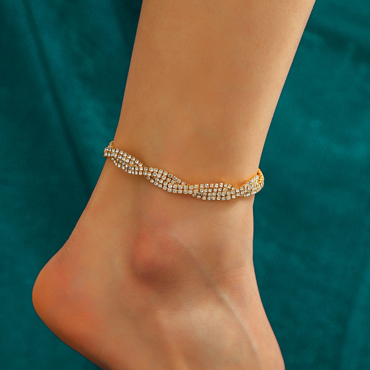 Wholesale full diamond luxury anklet