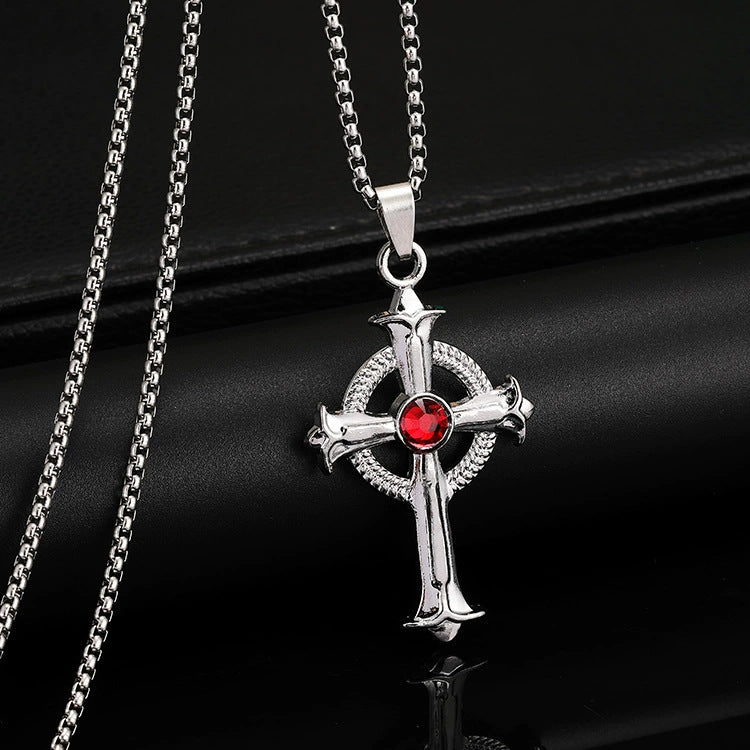 Wholesale Titanium Steel  Cross Necklace  Hip-Hop All-Match Pendant Necklaces