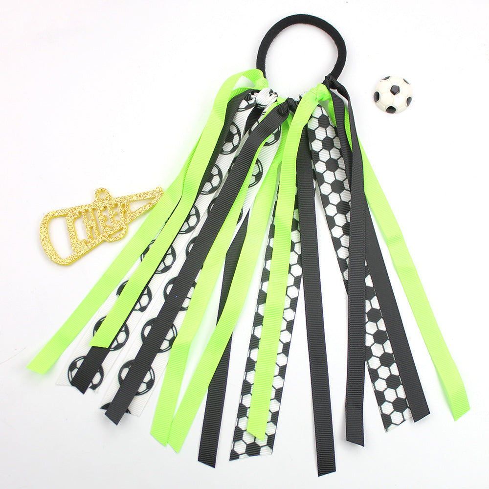 Wholesale 10pcs  Football Cheerleading Bow Hair Clips Hair Scrunchies