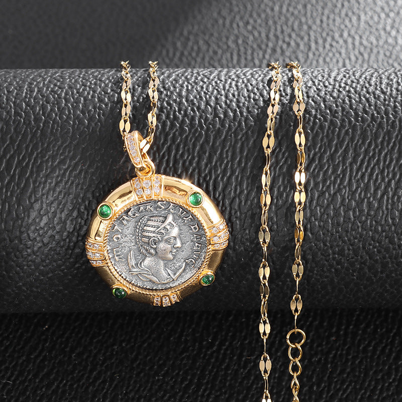 Wholesale  emerald pendant goddess temperament  necklace