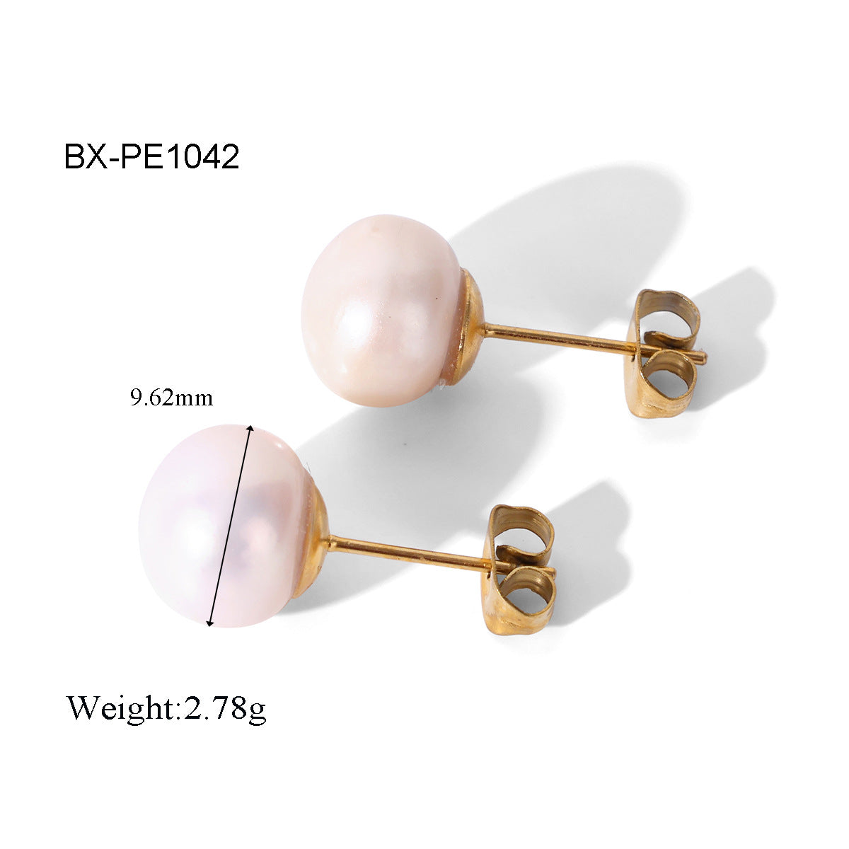 Wholesale Retro Freshwater Pearl Earrings Simple Stackable Stainless Steel Everyday Wear Jewelry Gift