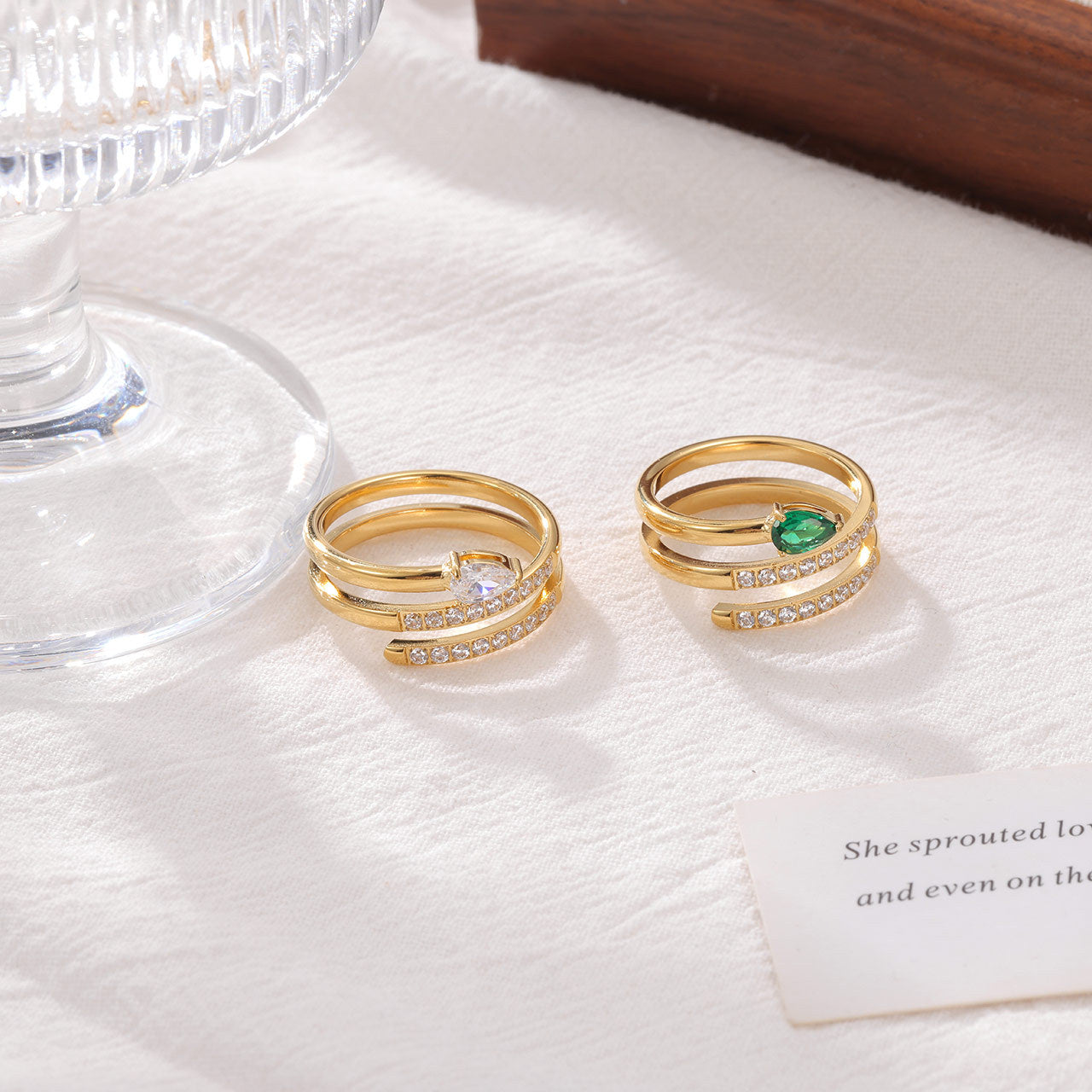 Wholesale Diamond-Set Coiled Snake Ring