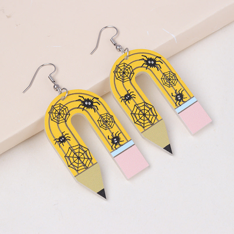 Wholesale  Ghost U-Shaped Pencil Acrylic Earrings