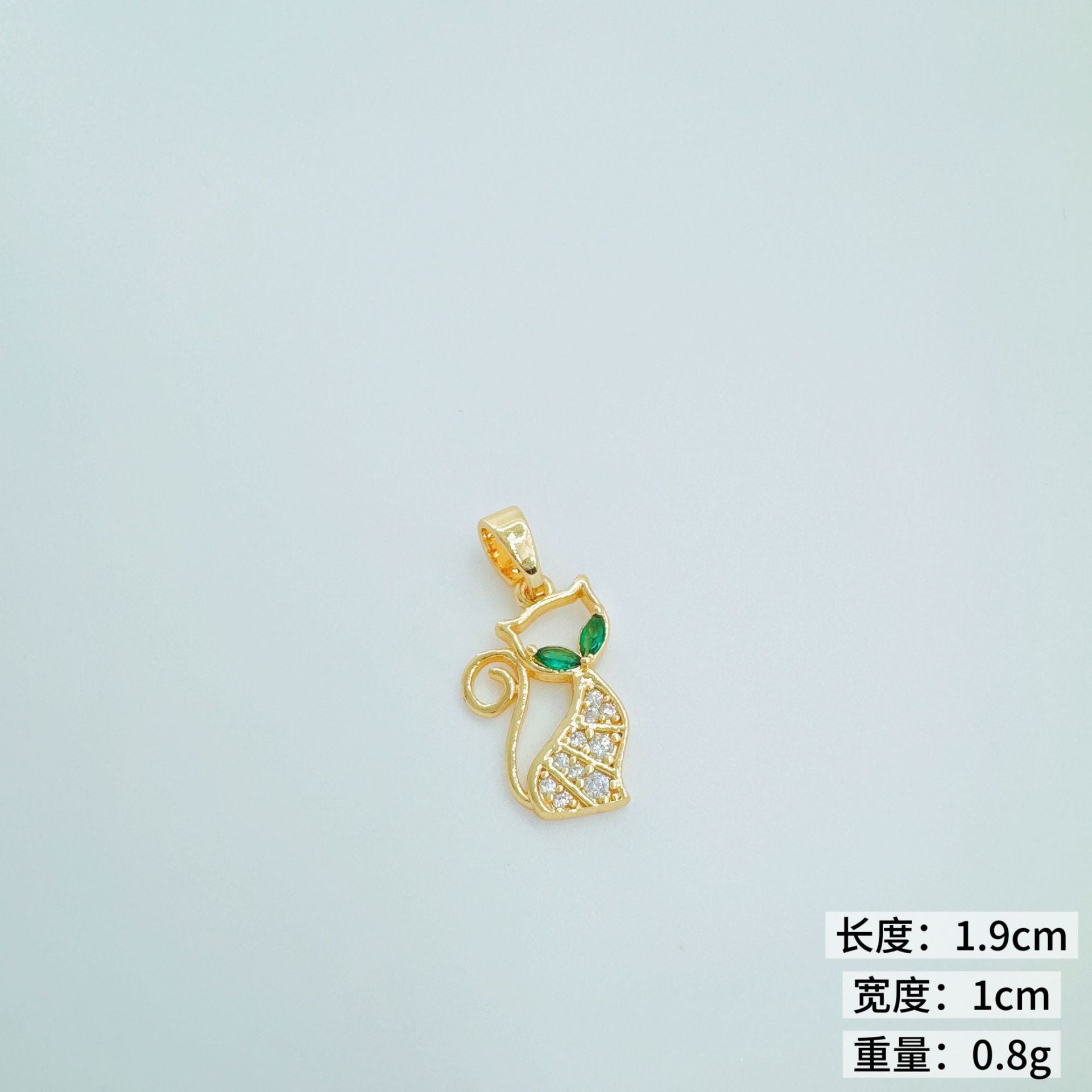 Wholesale Gold Plated Copper Cat Heart Pendant Necklace Sweet Girl Jewelry Accessory