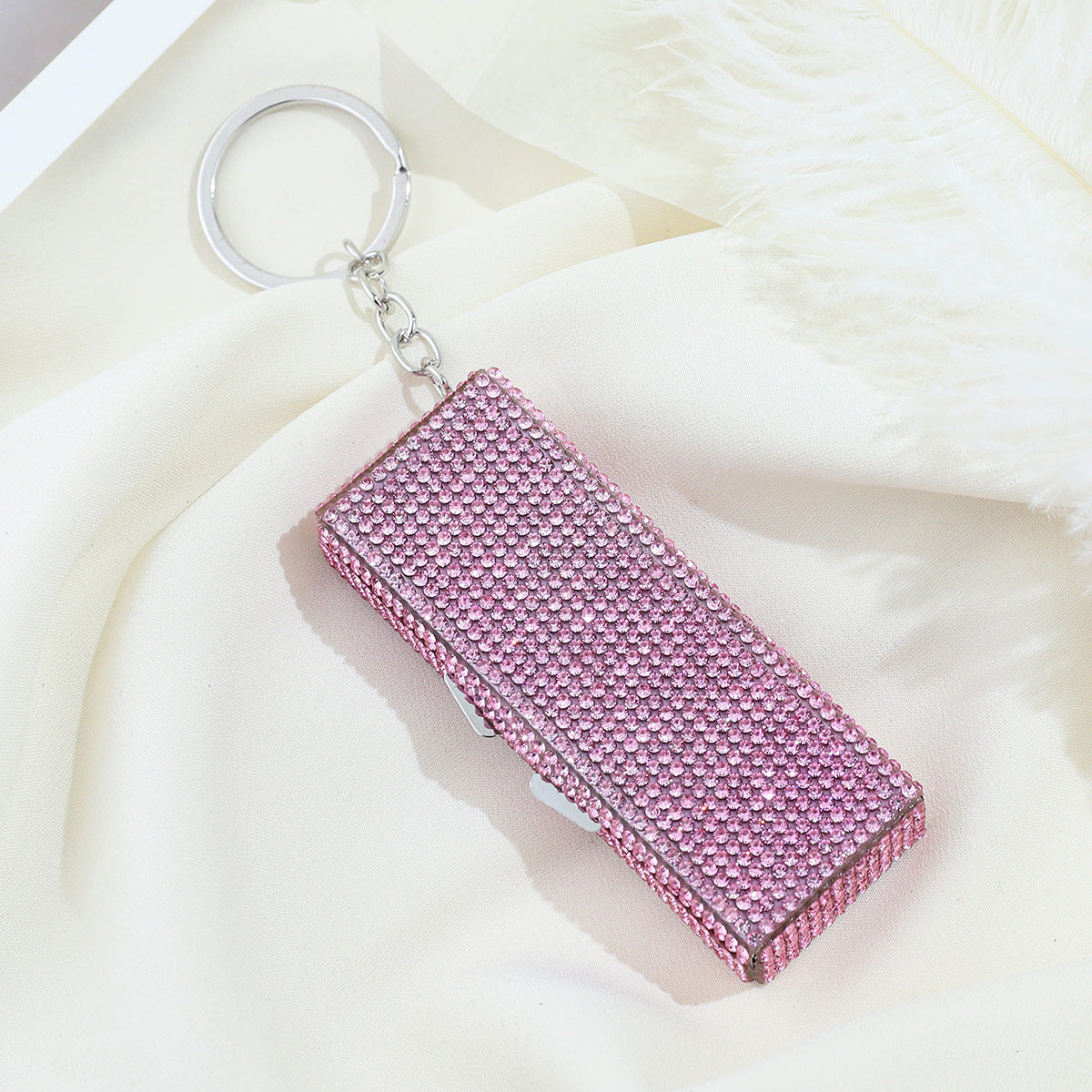 Wholesale Color Rhinestone Pill Box Portable Keychain Keychains Accessories Rhinestone Keychain ACC-KC-ZhiYa015