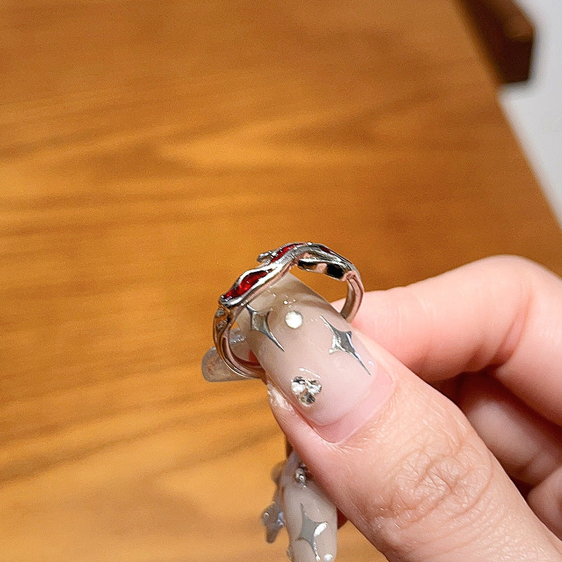 Wholesale Enamel Folds Irregular Retro Stacking Open Ring Adjustable Rings ACC-RS-JiuHao012