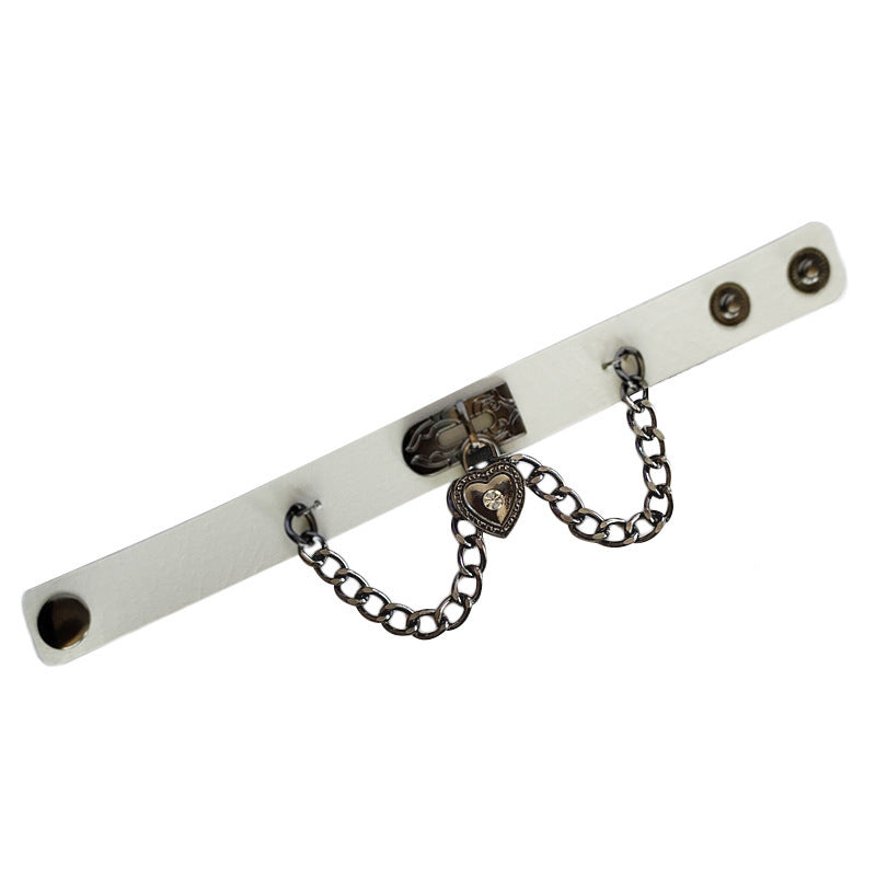 Wholesale Punk Heart Lock Leather Bracelet