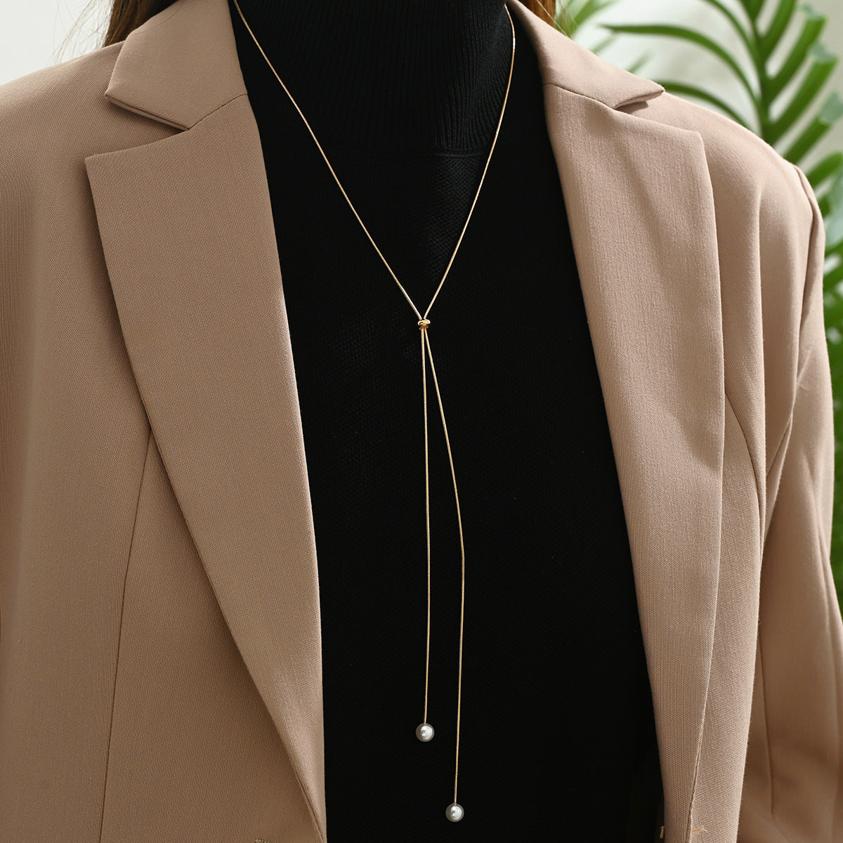 Wholesale long tassel pull-out adjustable necklace