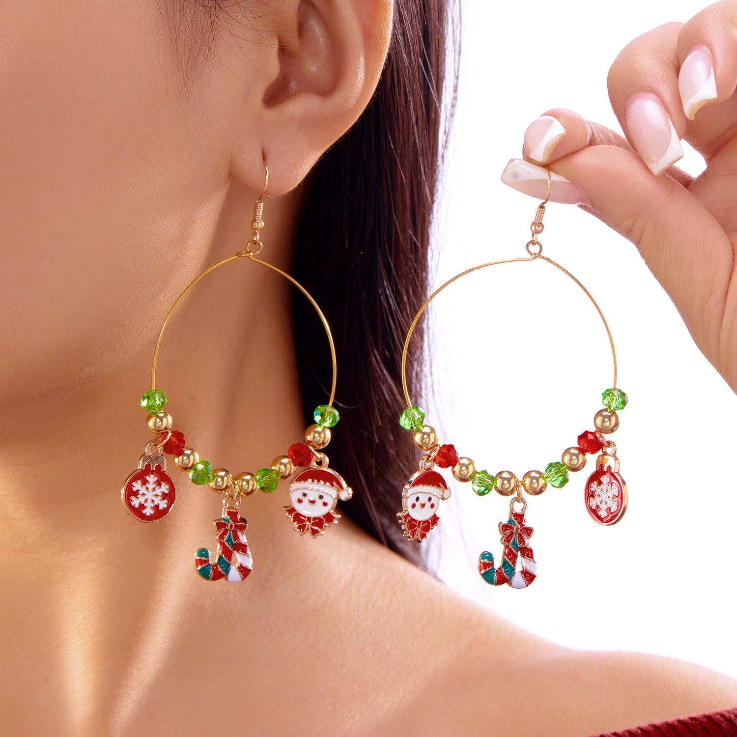 Wholesale Christmas tree snowman elk earrings