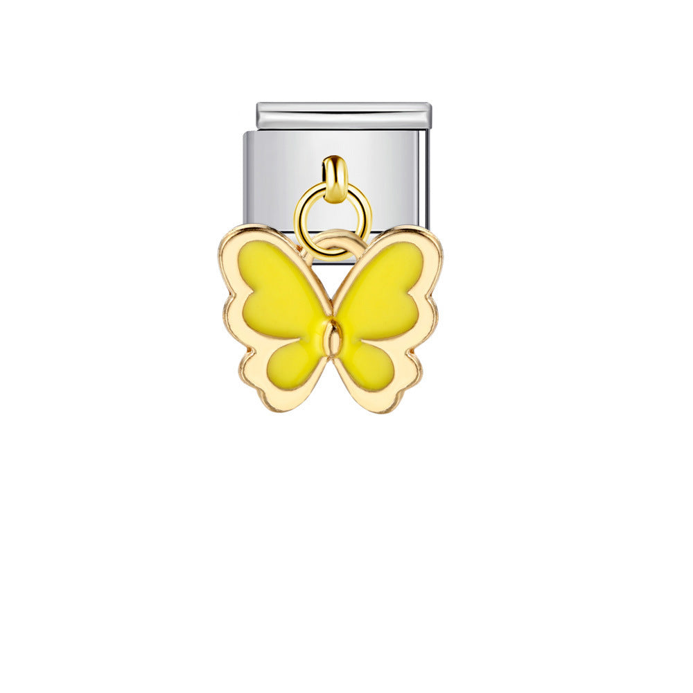 Wholesale Colorful Butterfly Charm Bracelet DIY Stainless Steel Jewelry Fashion Accessory