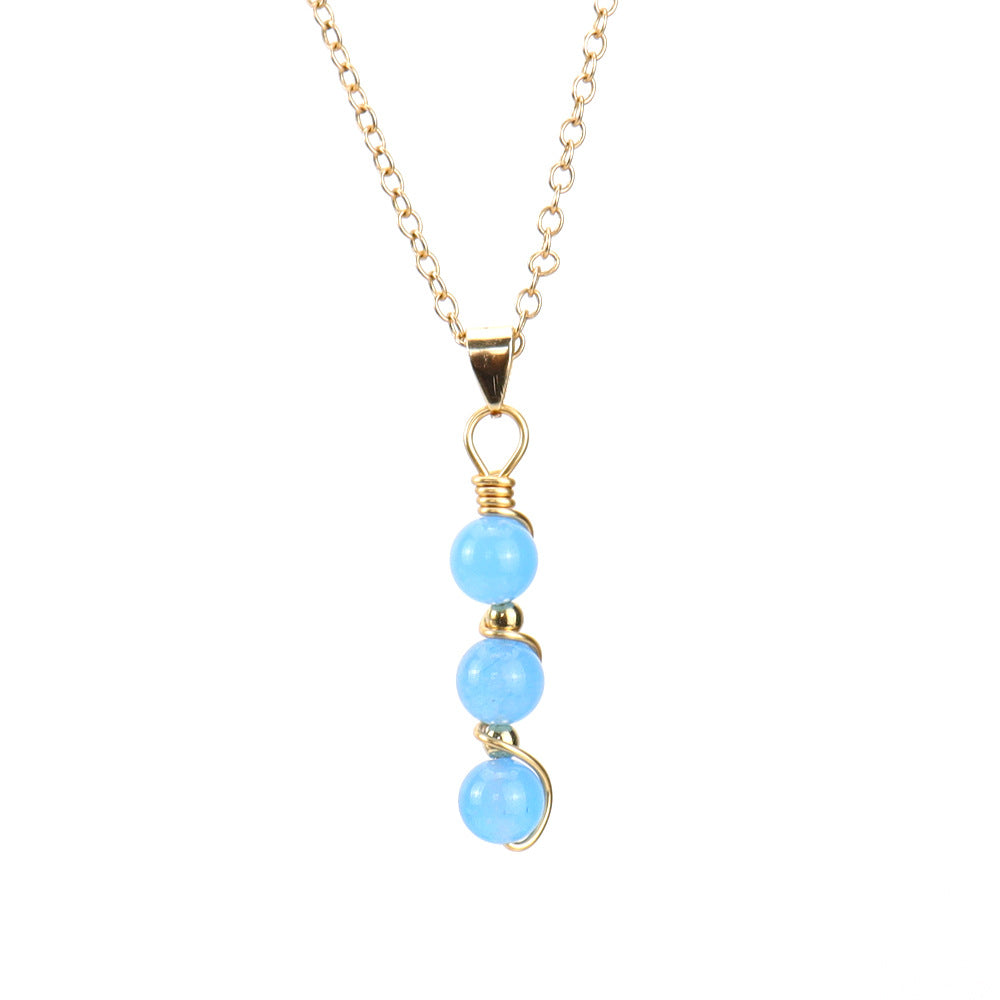 Wholesale Hand Wound Crystal Beads Agate Amethyst Pendant Necklace ACC-NE-HanX003