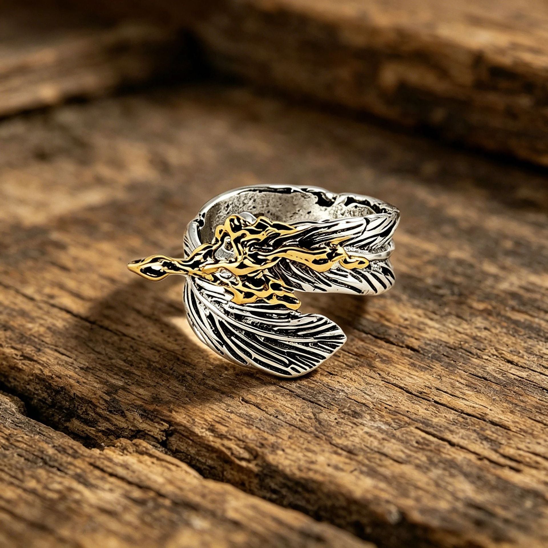 Wholesale Flame Feather Ring Zinc Alloy Vintage Style Fashion Jewelry Accessory for Everyday Wear