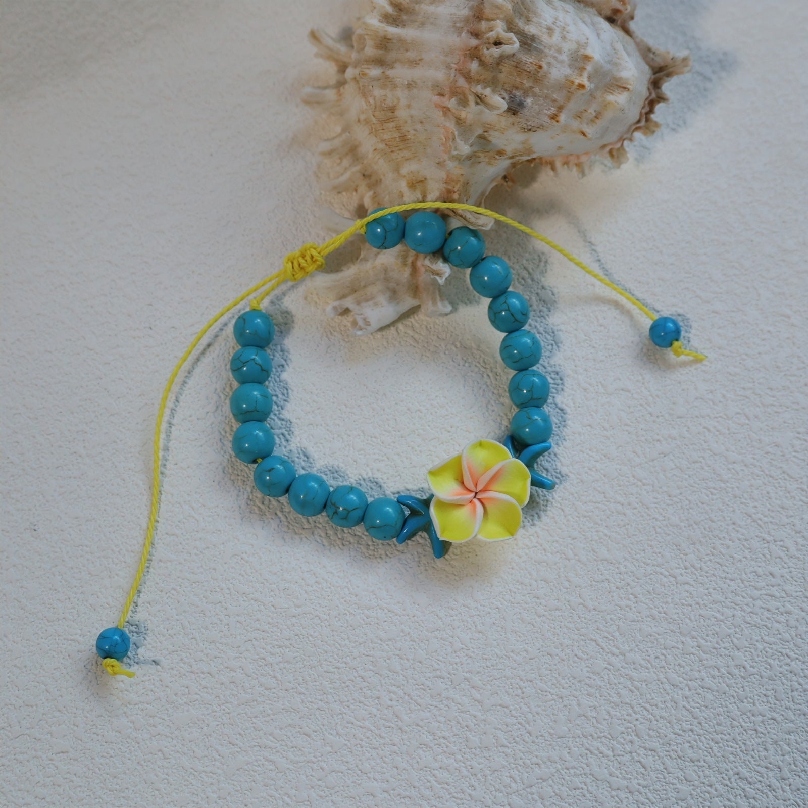 Wholesale Bohemian Sunflower Bracelet - Turquoise Beaded Leather Jewelry Accessory,  Trendy Gift for Women