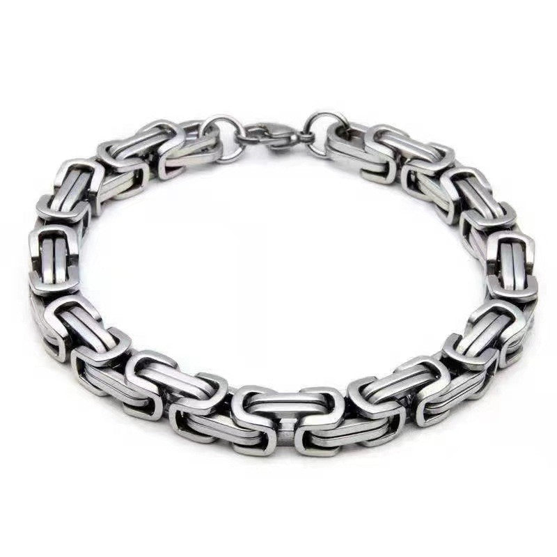 Wholesale Titanium Steel Bracelets Emperor Chain Men's Dragon Bone Hip Hop Silver Bracelet ACC-BT-Yima008