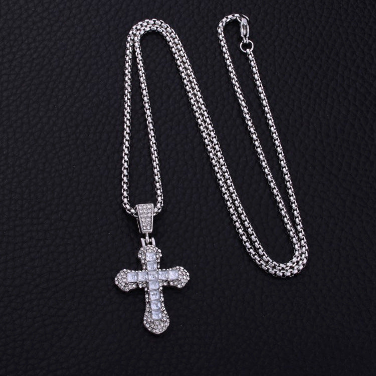 Wholesale Full Diamond Cross Necklaces Long Necklaces ACC-NE-Xunb003