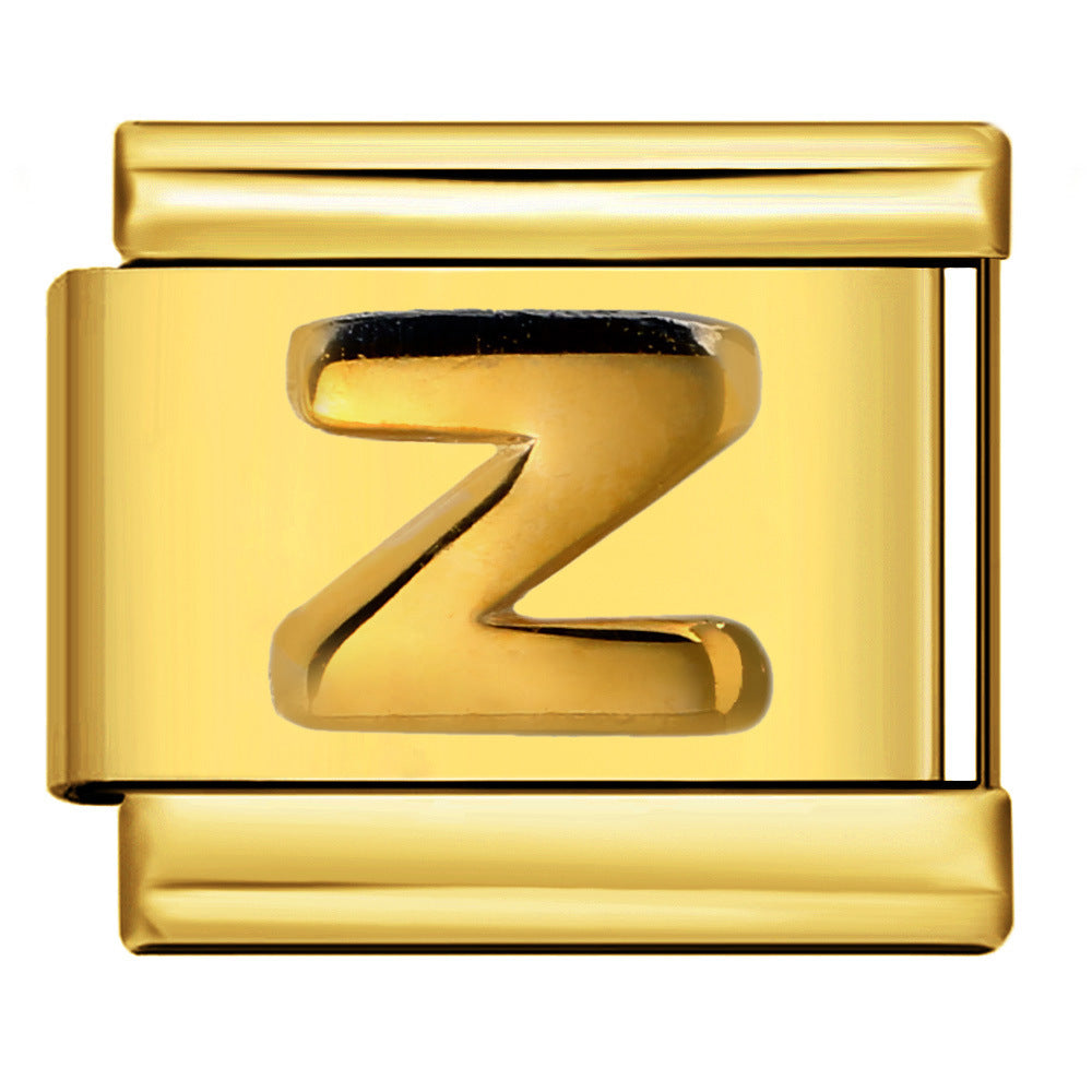 Wholesale Italian Charm Bracelet 9mm DIY Splicing Removable Raised Letters Stainless Steel Composable Bracelet