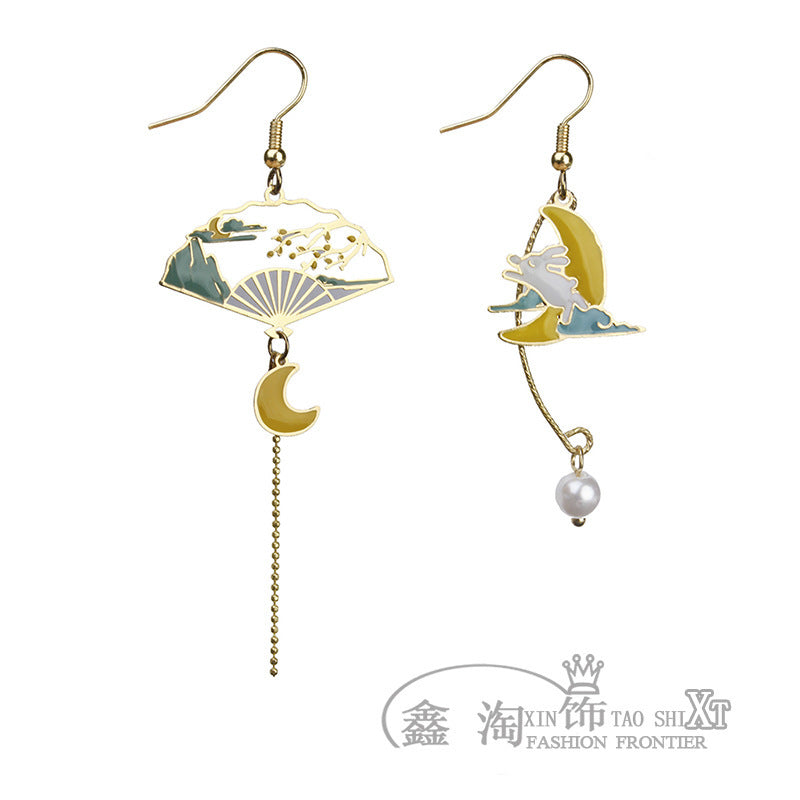 Wholesale Cicada Wing Fairy Earrings Fashion Jewelry Accessory Asymmetric Gradient Color Gift