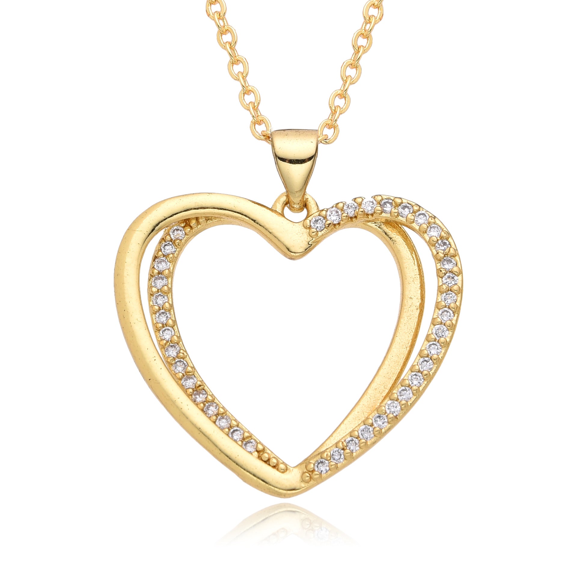 Wholesale  plated 18K gold  cute love pendant  full diamond necklace