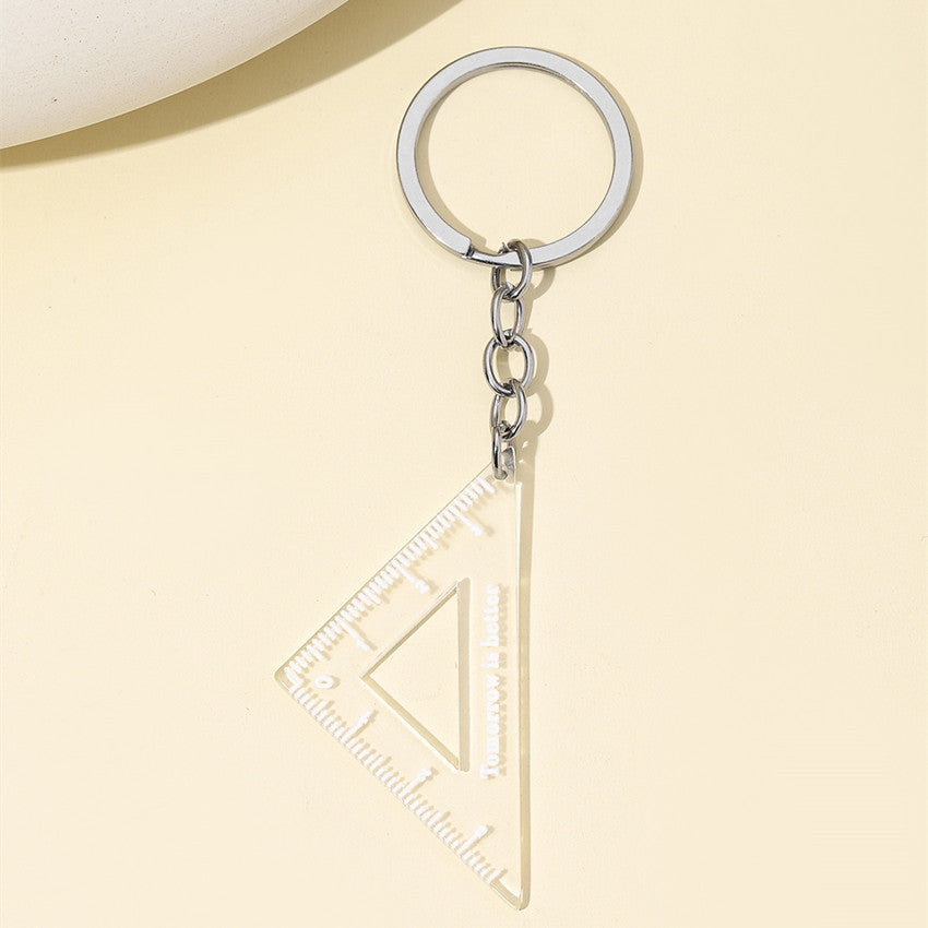 Wholesale pencil ruler stationery acrylic keychain ACC-KC-RongR026