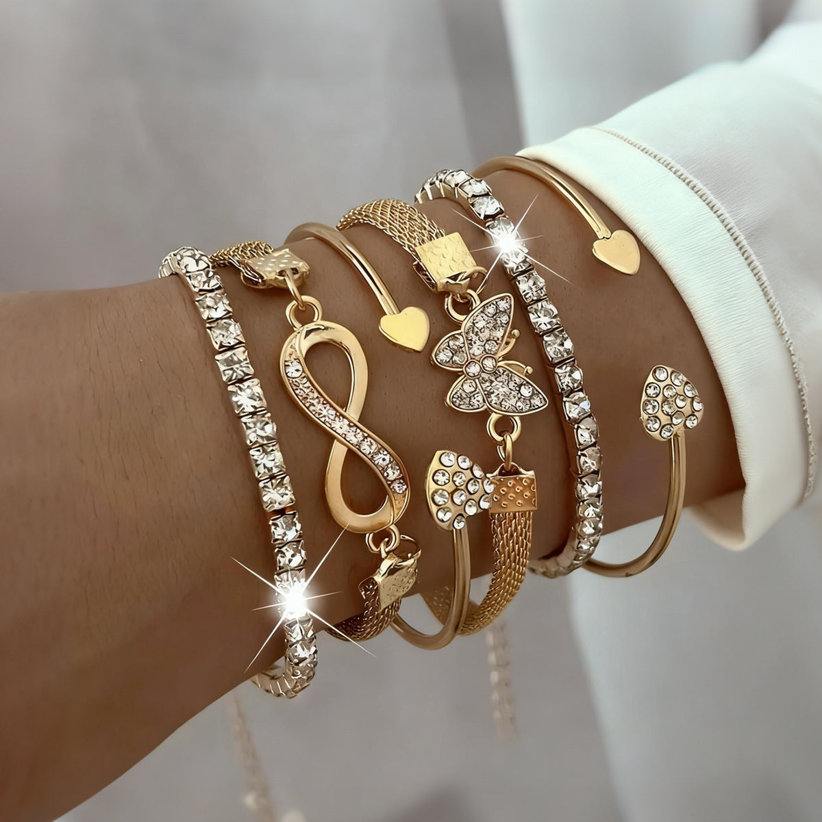 Wholesale Butterfly Animal Women S Stacked Bracelet Set Gold Fashion Jewelry Gift