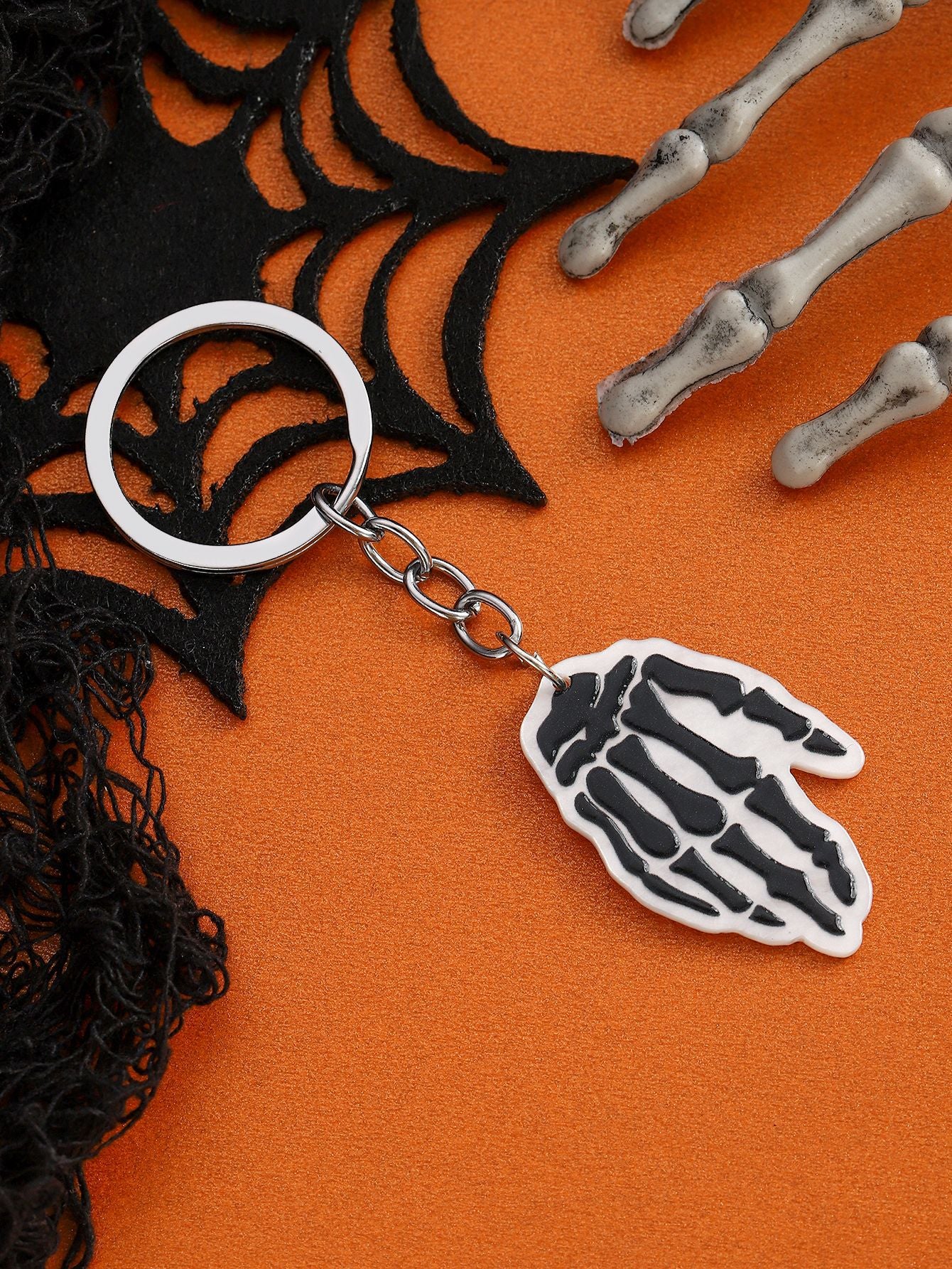 Wholesale Halloween Acrylic Skull Spider Keychains ACC-KC-RongR077