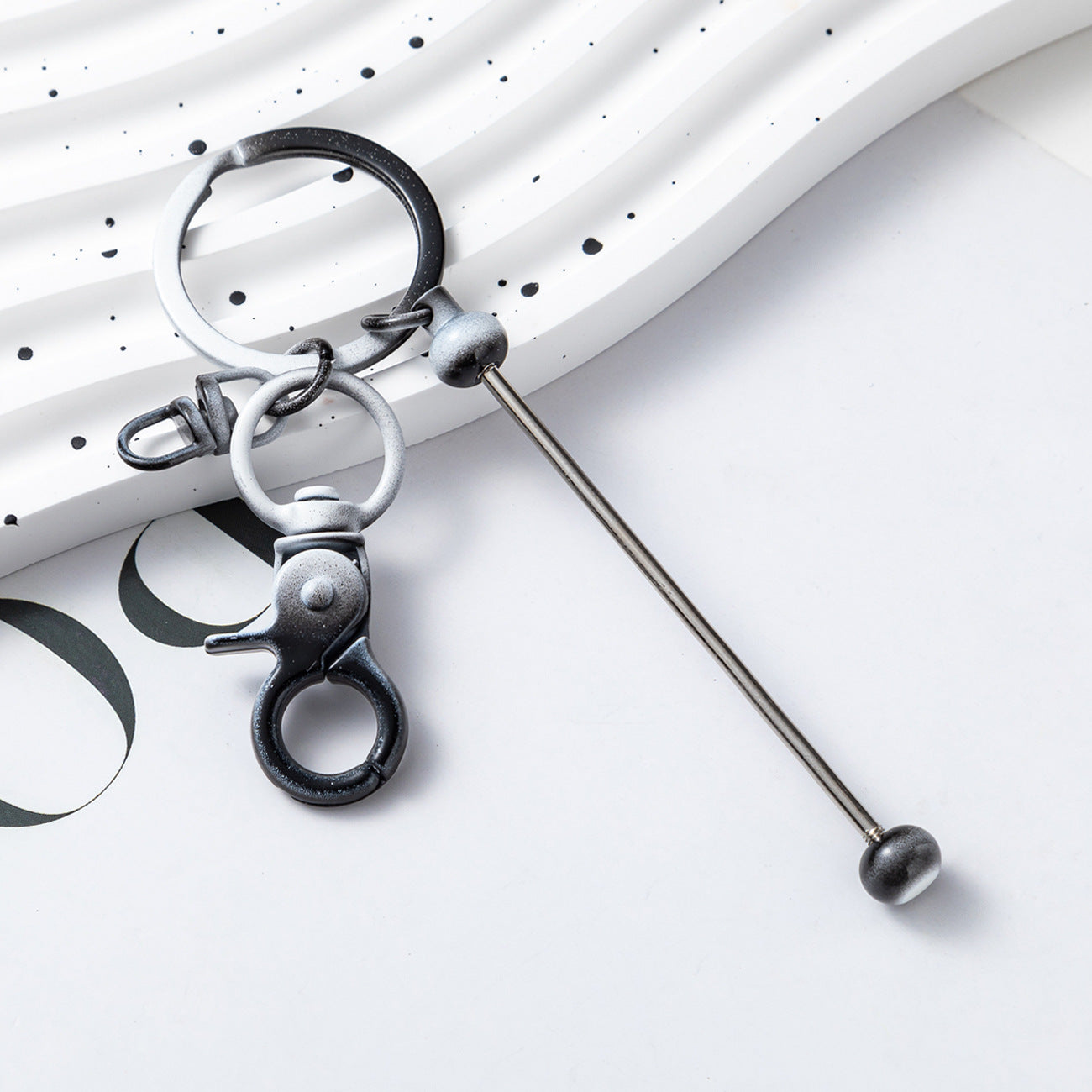 Wholesale Beadable Keychains Gradient Color DIY Beaded Keychains ACC-KC-HuaH009