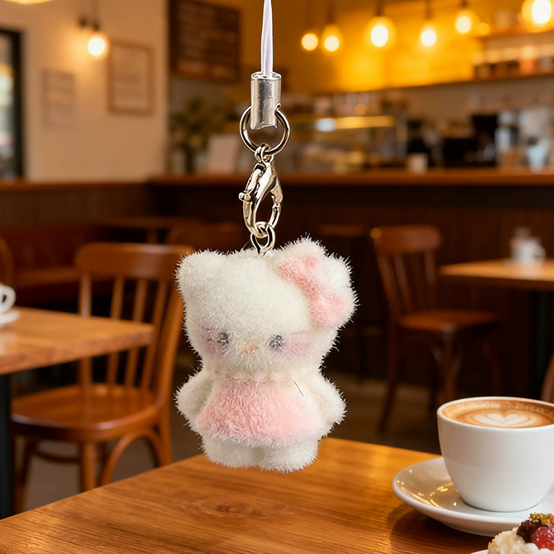 Wholesale Resin flocked cute 3D keychain