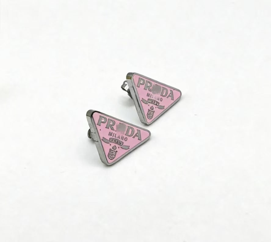 Wholesale ACCVIP Titanium Steel Light Luxury Enamel Inverted Triangle Stud Earrings