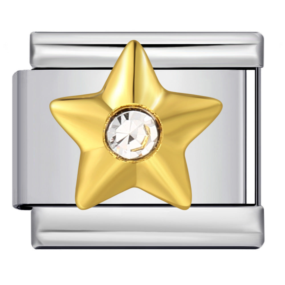 Pulsera de encanto italiano de 5 piezas al por mayor de 9 mm empalme de bricolaje lindo pulsera compuesta de acero inoxidable creativo