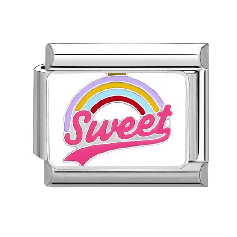 Wholesale Italian Charm Bracelet 9mm DIY Splicing Creative Pattern Stainless Steel Composable Bracelet