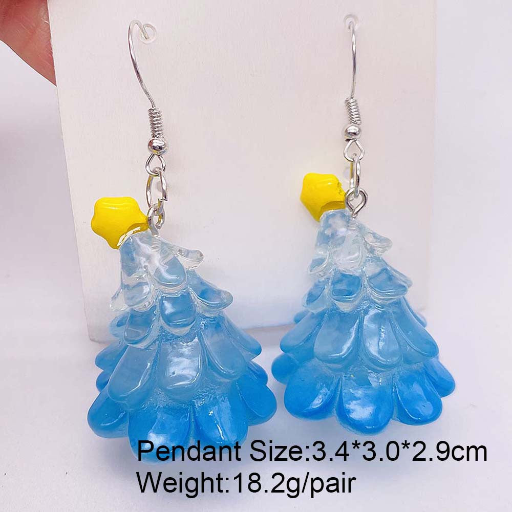 Wholesale Christmas 3D Christmas tree snowman resin earrings