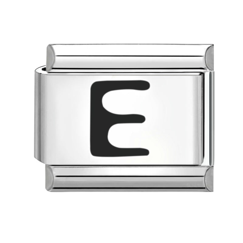 Wholesale Italian modular bracelet 9mm DIY splicing detachable letters titanium steel combinable bracelet