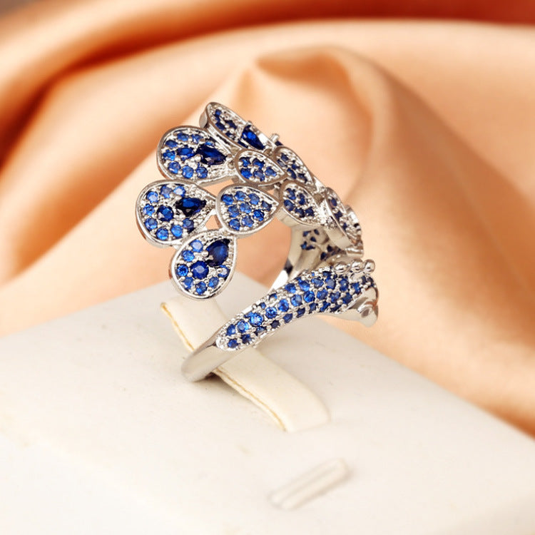 Wholesale Peacock open ring animal Bird ring