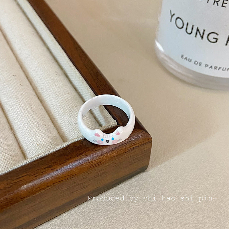 Wholesale Cartoon Cute Color Cat Ring