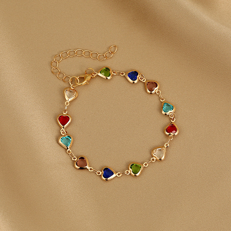 Wholesale Electroplated Copper Evil Eye Lucky Clover Bracelet Fashion Jewelry Accessory