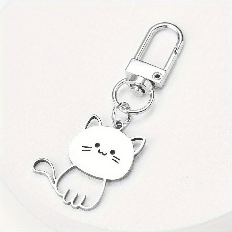 Wholesale Titanium Steel Soft Cute Kat  Cartoon  Creative Small Keychain