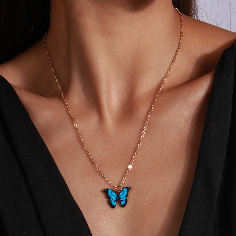 Wholesale Big Eyes Butterfly Pendant Clavicle Necklace ACC-NE-YueSen027